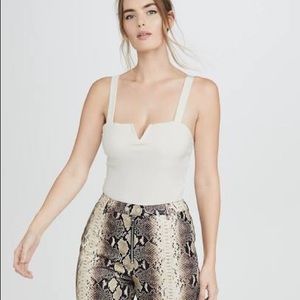 Ivory Free People Pippa V-Wire Bodysuit